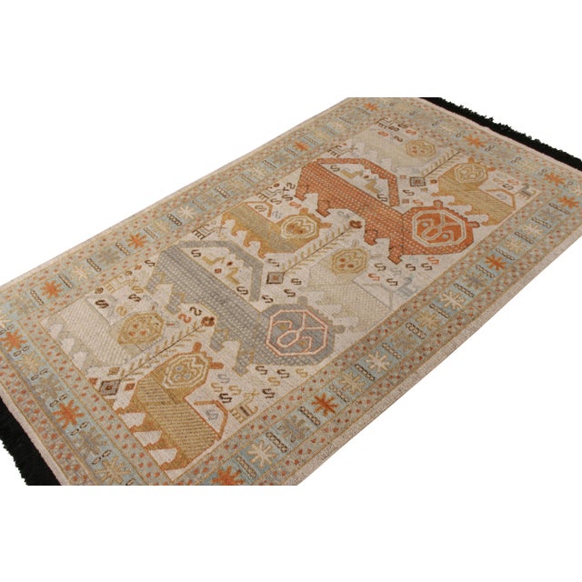 Not Yet Made - Made To Order Handknotted Tiger Rug with Black Fringe, Cream, 6'x9' For Sale - Image 5 of 8