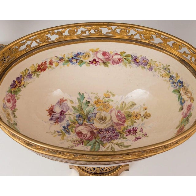 Metal Sevres Porcelain Vessels, 19th Century, Set of 3 For Sale - Image 7 of 9
