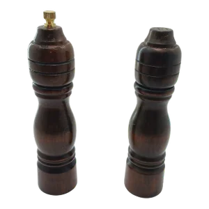 Mid 20th Century Vintage Wooden Salt & Pepper Mills, Japan- Set of 2