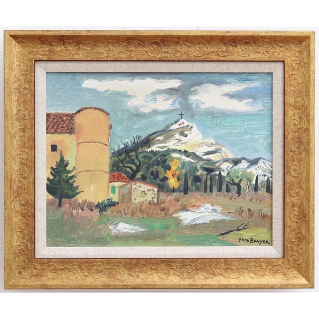 Mont sainte-victoire', oil on canvas, by yves brayer (circa 1960s). For cezanne (1839-1906) , his famous works depicting...
