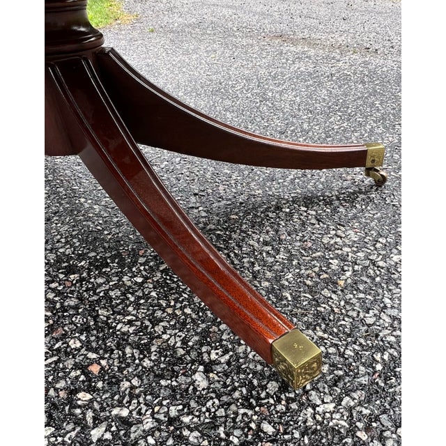 Wood Regency Style Flame Mahogany Banded Oval Coffee Table For Sale - Image 7 of 8