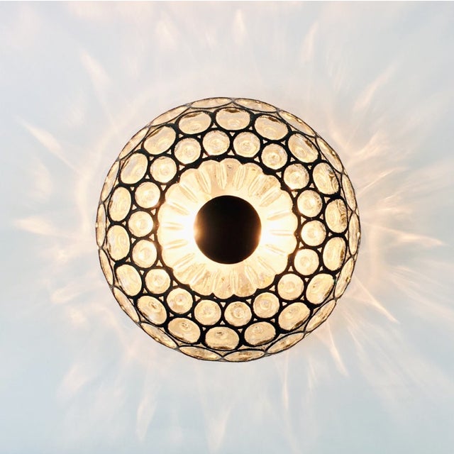 Large Mid-Century Modern Glass Ceiling Light/Flush Mount From Limburg, Germany, 1960s For Sale - Image 6 of 12