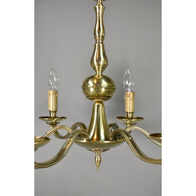 Antique French Louis XVI Style Six Light Bronze Chandelier, 1920s For Sale - Image 12 of 15