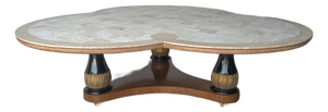 Large Scale Travertine Trefoil Coffee Table by Monteverdi Young