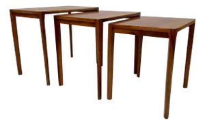 Anthroposophical Nesting Tables in Walnut by Rex Raab for Wilhelm Renz, 1960s, Set of 3