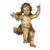 18th Century Baroque Polychrome Giltwood Putto Cherub Sculpture For Sale