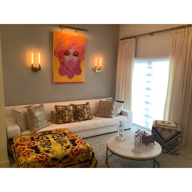 Atelier Versace Vintage Atelier Versace Fabric Custom Made Velvet Throw For Sale - Image 4 of 12