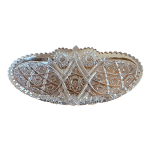 Antique American Brilliant Period Crystal Shallow Bowl Dish
