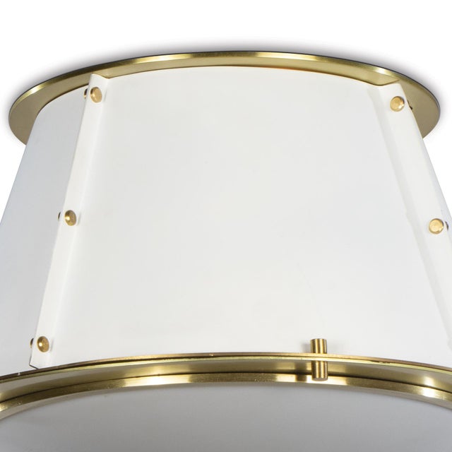 2020s Regina Andrew French Maid Flush Mount, White and Natural Brass For Sale - Image 5 of 7