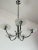Mid-Century Modern Italian Five-Light Metal and Glass Chandelier, 1940s For Sale - Image 3 of 12
