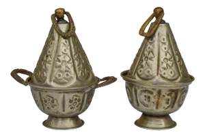 Antique Moroccan Lidded Bowls- Set of 2