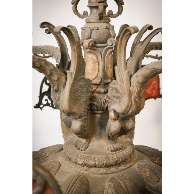 Bronze and Brass Chandeliers in the style of Guada, Set of 2 For Sale - Image 6 of 18