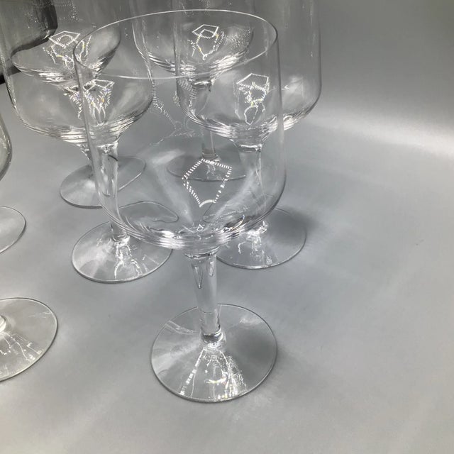 Set of 7 Midcentury Modern Orrefor Rhapsody crystal claret wine glasses were made in Sweden. These Mid-century blown...