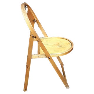 Light Beechwood Collapsible Side Chair, 1960s For Sale