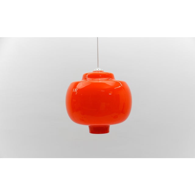 Large Orange Glass Pendant Lamp from Peill & Putzler, 1960s For Sale - Image 6 of 12
