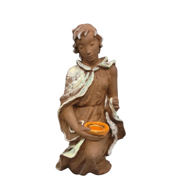 Figural Candle Holder Designed by Lore Friedrich-Gronau for Karlsruhe Ceramic Works, Germany, c.1950s. Captivating and...