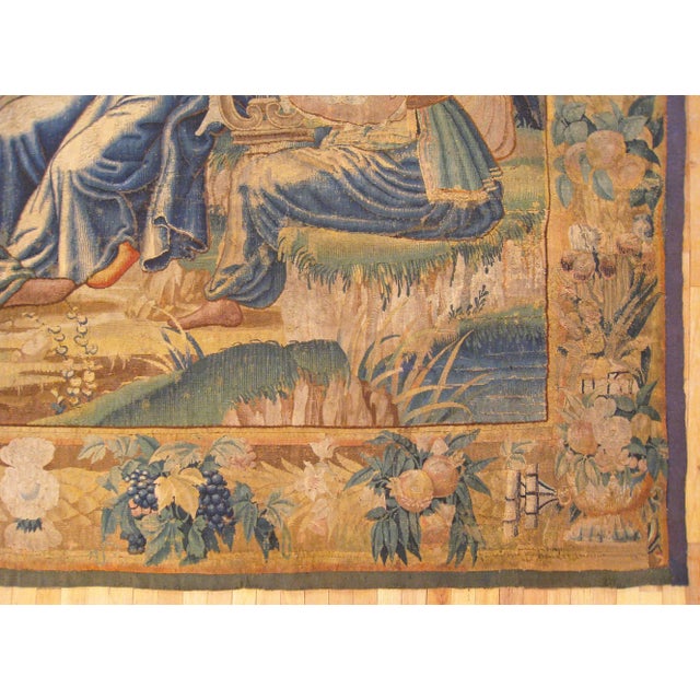 Traditional Antique 18th Century Flemish Mythological Tapestry with Greek Deity Apollo For Sale - Image 3 of 11