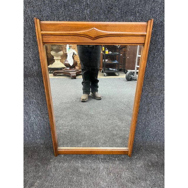 Mid Century Walnut Mirror For Sale In Philadelphia - Image 6 of 6