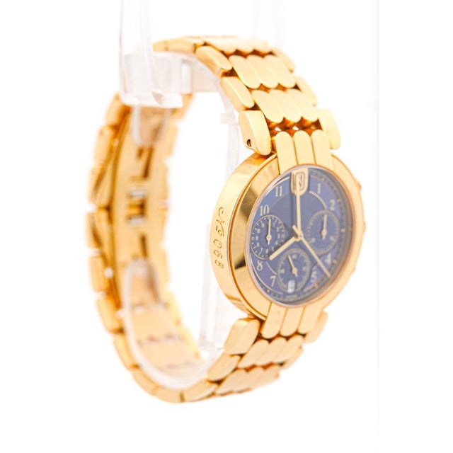 Metal Harry Winston Premier Chronograph 18k Yellow Gold Navy Dial Mens Luxury Watch For Sale - Image 7 of 13
