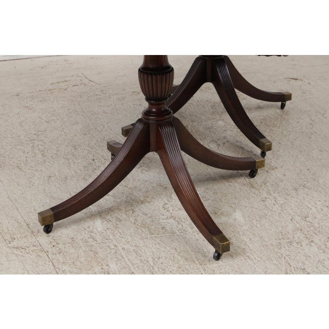 Baker Furniture Company Baker Mahogany Inlaid Banded Dining Room Table For Sale - Image 4 of 16