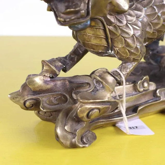 Chinese Brass Dragon Sculpture For Sale - Image 3 of 12