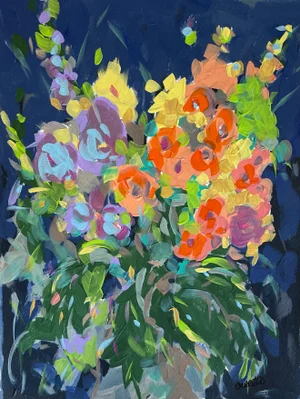 “Spring Bouquet” Acrylic Paint on Paper by C. Carrillo