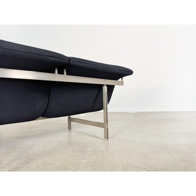 Black Wave 2-Seater Sofa by Giovanni Offredi for Saporiti Italia, 1970s For Sale - Image 8 of 13
