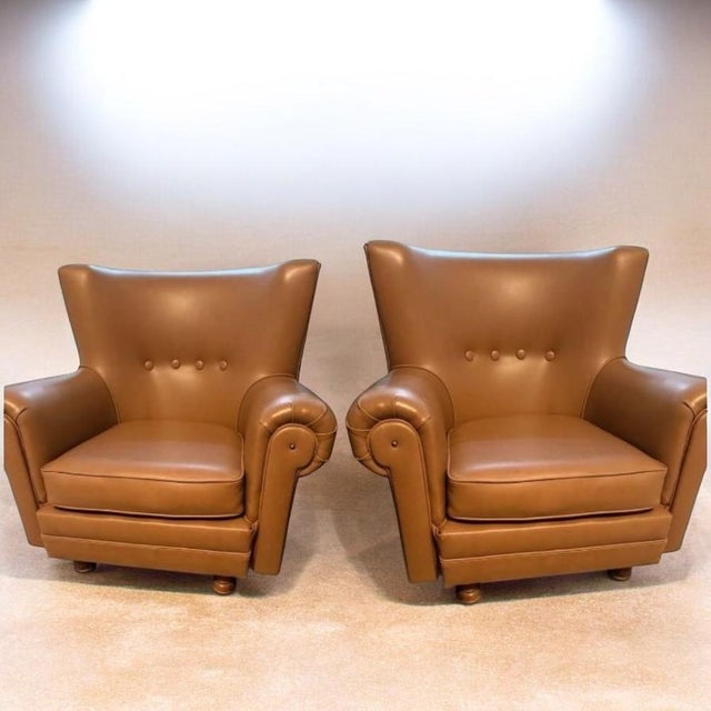 A Pair of Vintage 1935 Frits Henningsen Style Wingback Armchairs. For Sale In Raleigh - Image 6 of 10