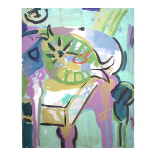 Large Scale Abstracted Still Life With Fish, in the Style of Henri Matisse For Sale