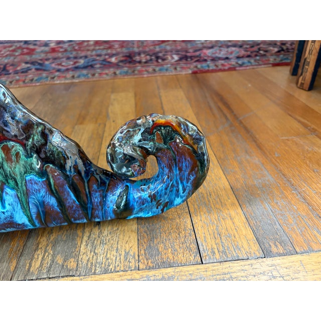 1950s Italian Glazed Terracotta Fish Sculpture For Sale - Image 4 of 15