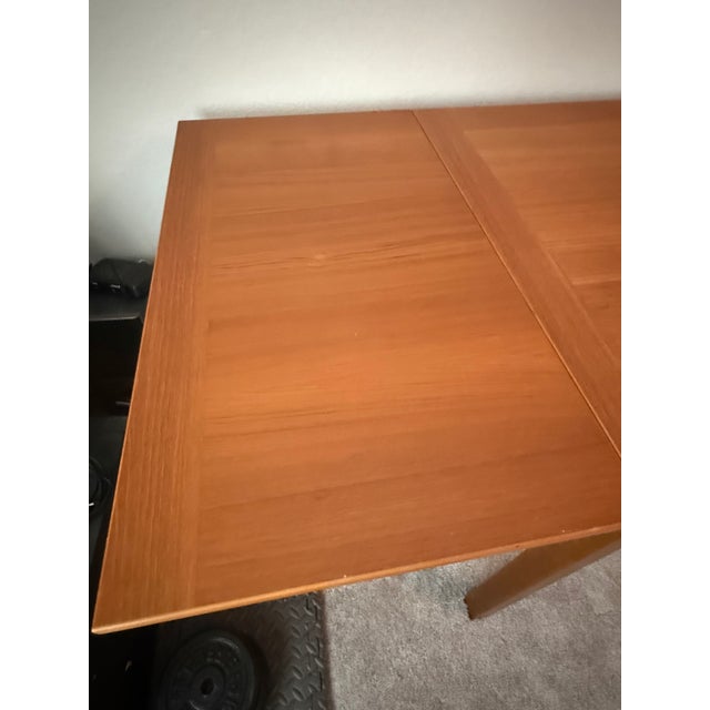 Mid-Century Modern Mid 20th Century Ansager Mobler 92” Danish Modern Teak Twin Leaf Extension Dining Table For Sale - Image 3 of 9
