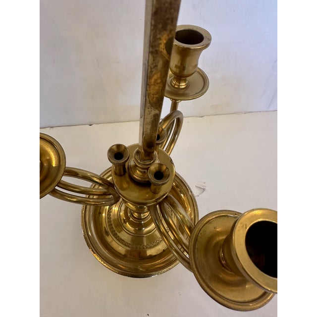 Warren Kessler Classic Brass Bouillotte Table Lamp With 3 Candle Arms For Sale - Image 4 of 8