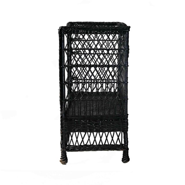 Traditional Antique Stick Wicker Settee For Sale - Image 3 of 5