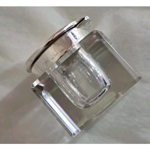 Antique Art Nouveau Sterling Silver & Cut Glass Inkwell Standish, 1912 For Sale - Image 9 of 14