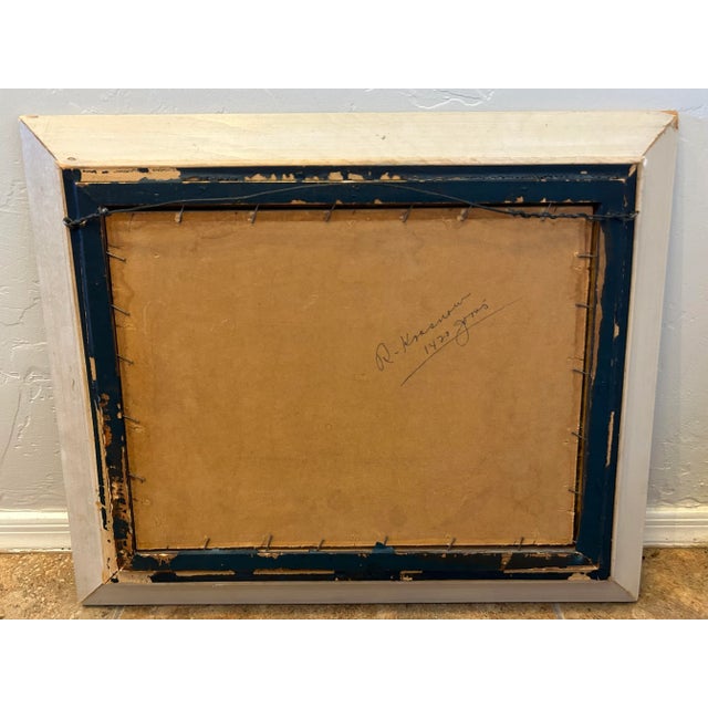 Paint 1950s William Brigl Vintage Oil Painting - Seascape, Framed (Brueghel Family Lineage). For Sale - Image 7 of 7