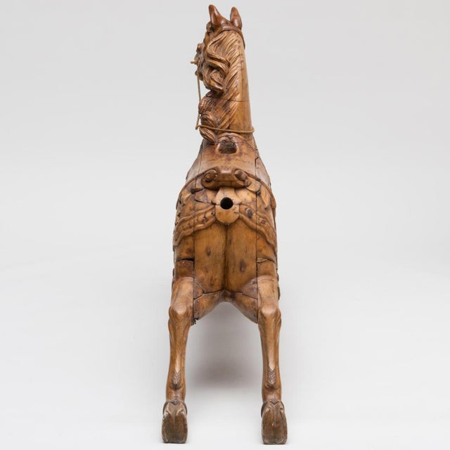Antique Victorian Carved Pine Carousel Horse For Sale In New York - Image 6 of 12