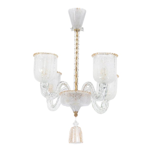 Midcentury Rugiada Murano Chandelier Attributed to Barovier & Toso For Sale