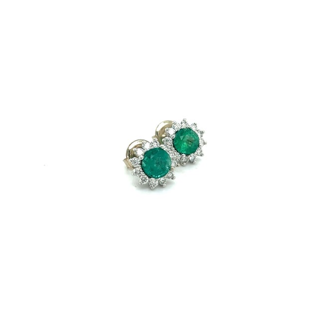 Natural Emerald Diamond Stud Earrings 14k W Gold 3.14 TCW Certified $3,950 307913 Nothing says, “I Love you” more than...