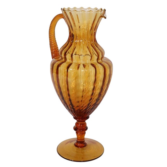 Mid 20th Century Mid Century Decorative Art Glass Carafe by Empoli C 1960's For Sale - Image 5 of 13