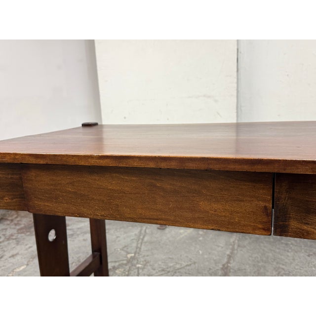 Antique Wood Desk + Drawer For Sale - Image 11 of 12