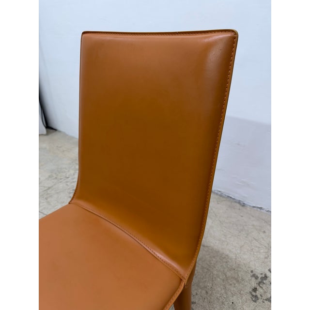 Apricot G.&r. Fauciglietti Latina High Back Leather Dining or Side Chair for Frag, Italy For Sale - Image 8 of 15