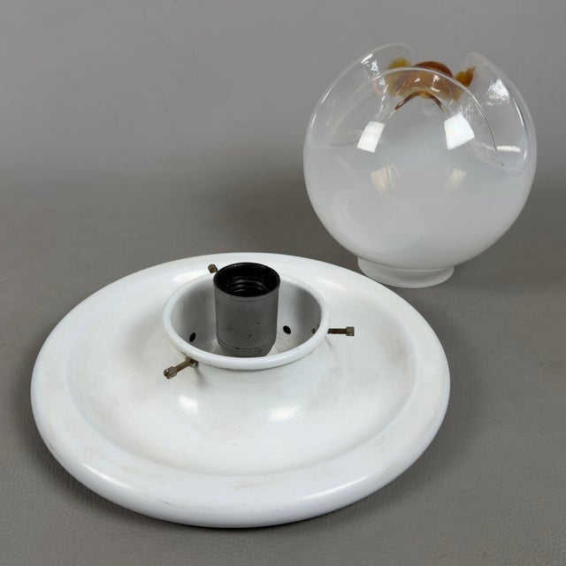 Metal Space Age Murano Glass Sphere Ceiling Lamp from Mazzega, 1970s For Sale - Image 7 of 12