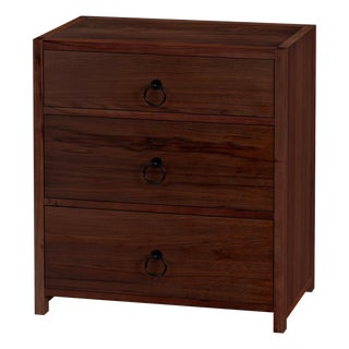 Lark 25 in. W Wood 3 Drawer Nightstand, Walnut For Sale