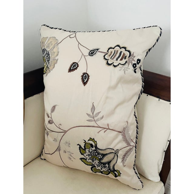 Textile Vintage Pair of Silk Brocade Embroidered Butterfly Pillows For Sale - Image 7 of 10