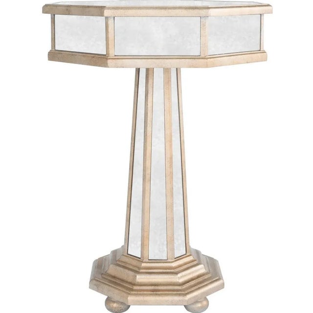 Transitional Accent Table with Pewter Details For Sale - Image 4 of 6