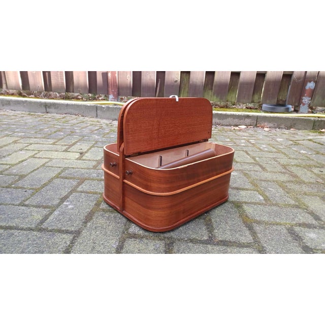 Mid-Century Modern Danish Sewing Box in Teak, 1960s For Sale - Image 3 of 18