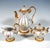 Baroque X-Form Mocha Service for 6 in Gilt Bronze with Scattered Flowers from Meissen, 1980s, Set of 21 For Sale - Image 3 of 10