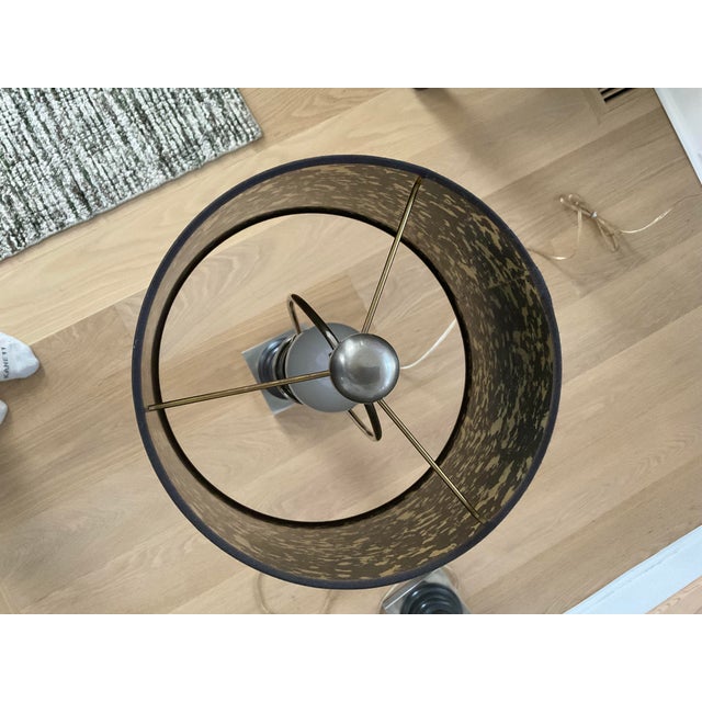 Chocolate Contemporary Tall Console Lamps - a Pair For Sale - Image 8 of 12