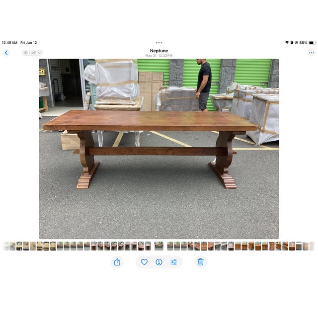 Wood French Solid-Plank Oak Farmhouse Table For Sale - Image 7 of 7