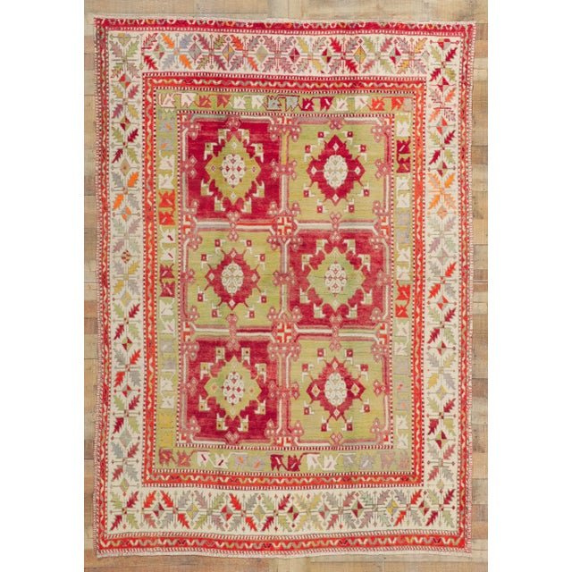 Vintage Turkish Oushak Rug - 06'03 X 08'09 For Sale - Image 9 of 10